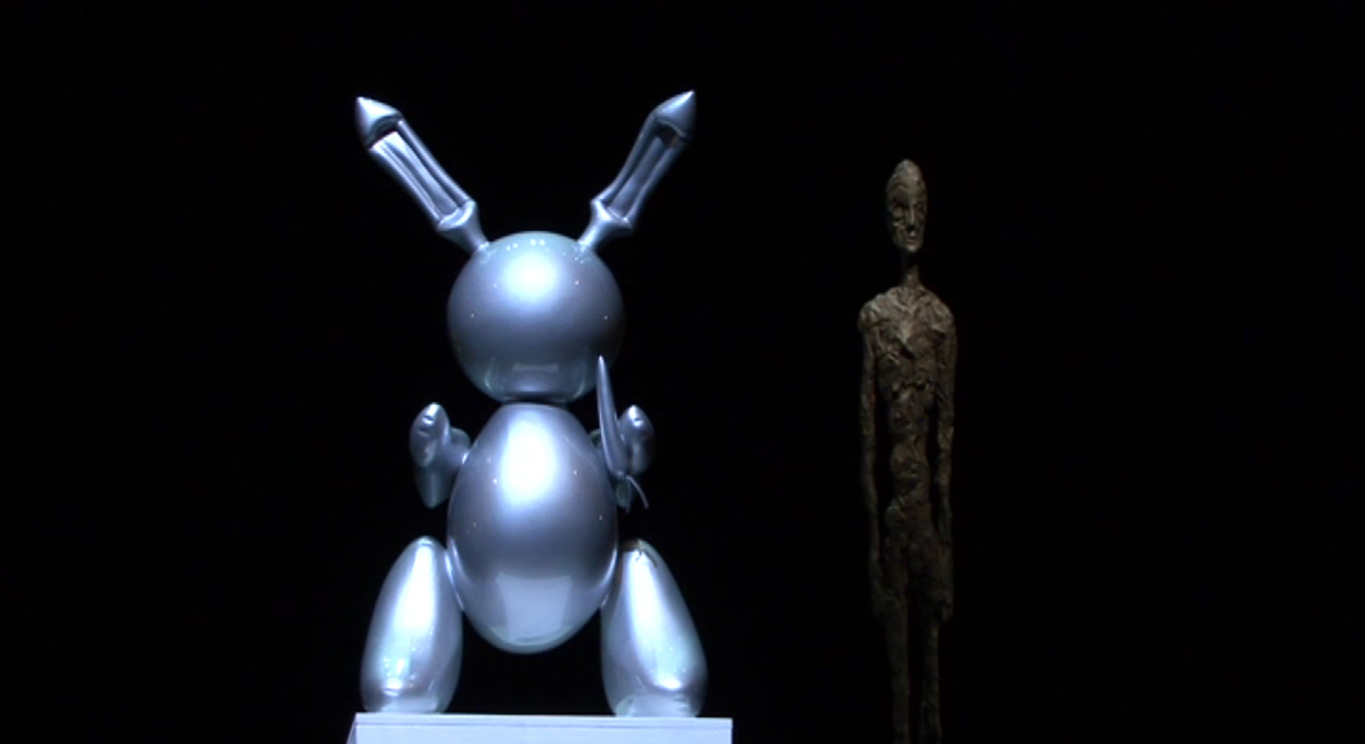 Metalowa, rzeźba królika - robota