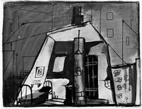 Scenery design for the staging of "Caricatures", 1946, Muzeum Chełmskie in Chełm