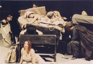 A scene from the play Year 1975. "The Dead Class" A group scene  photo Tommaso Le Pera