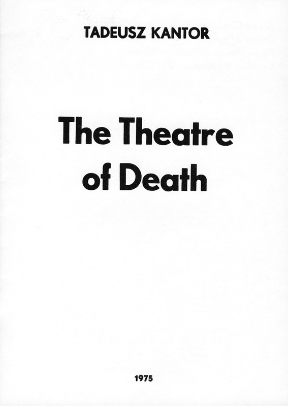 Biała okładka z napisem Tadeusz Kantor: The Theatre of Death