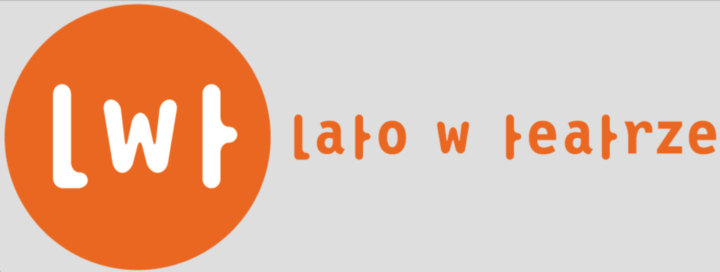 Banner z logo programu Lato w teatrze: w pomarańczowym kole białe litery LWT, obok pomarańczowymi literami: Lato w teatrze
