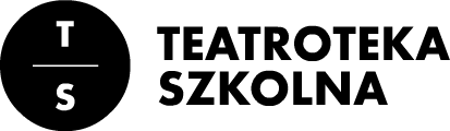 Czarny logotyp z napisem Teatroteka Szkolna