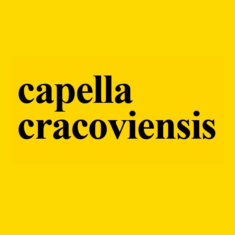Żółty baner z napisem capella cracoviensis