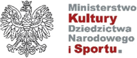 logo Ministerstwa Kultury Dziedzictwa Narodowego i Sportu. Po lewej stronie orzeł.