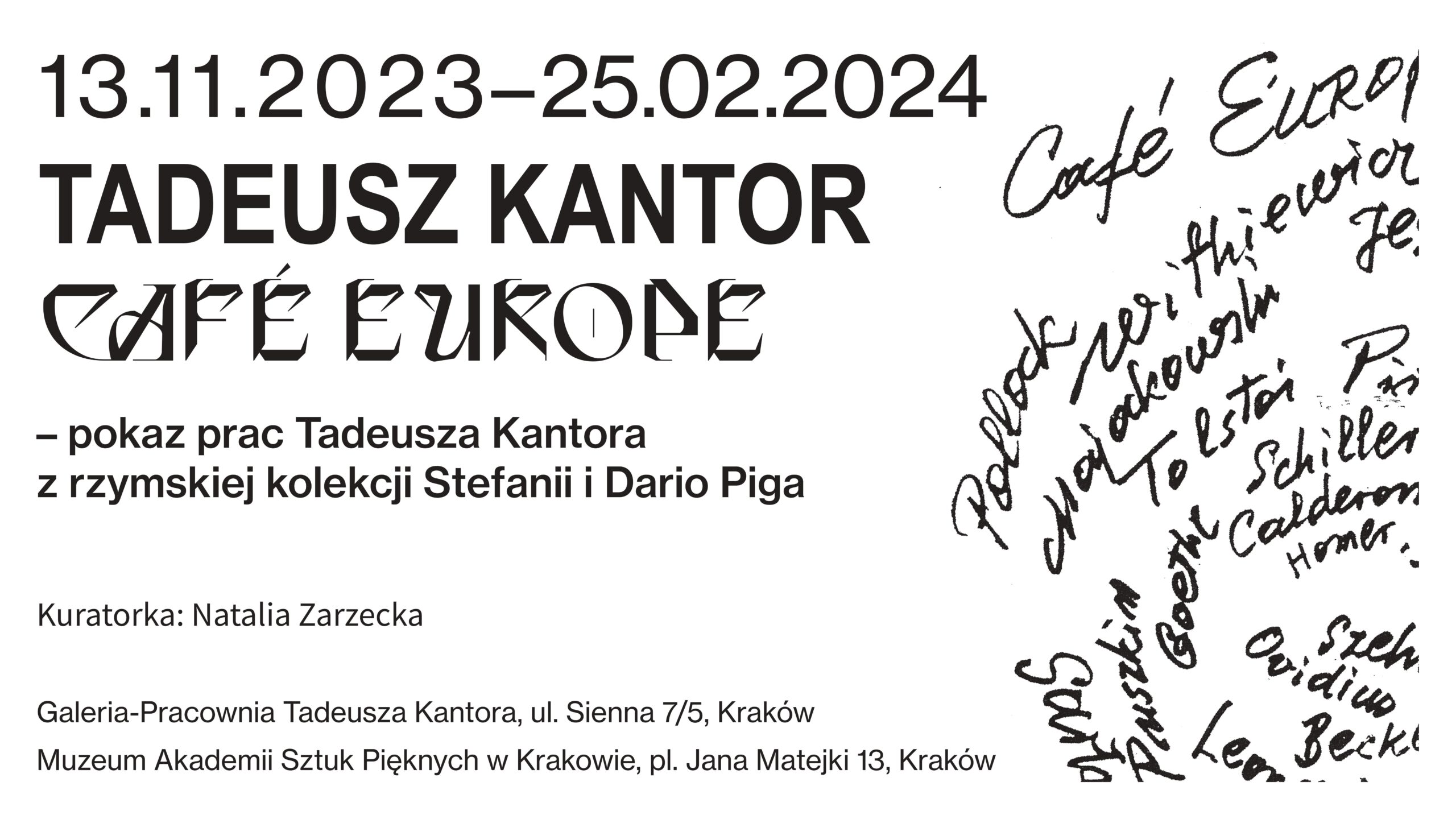 Tadeusz Kantor Café Europe – wystawa czasowa